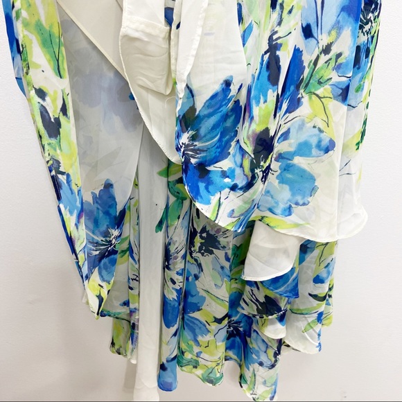 Eliza J Floral High Low Halter Chiffon Midi Dress - Picture 4 of 7